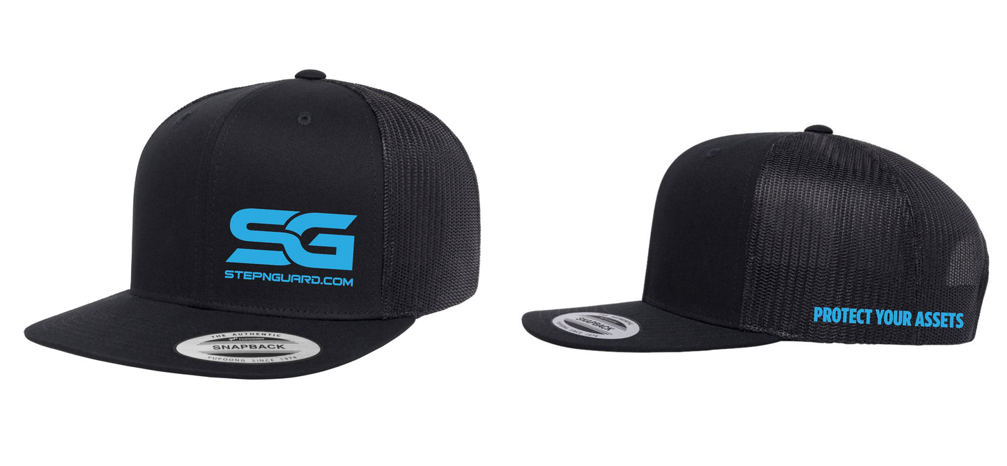 Black Step N Guard Flat Brim Hat