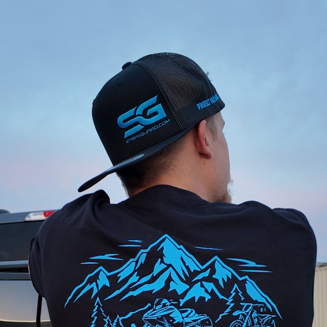Black Step N Guard Curve Brim Hat