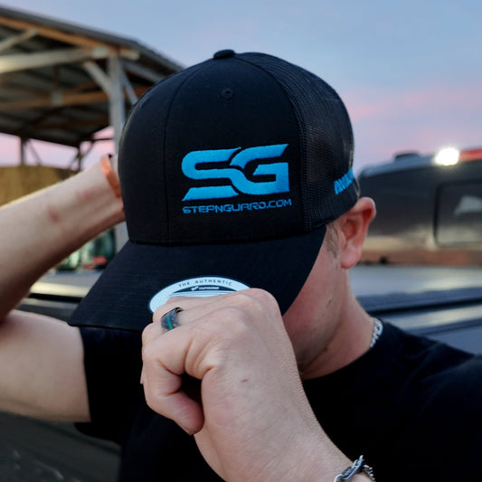 Black Step N Guard Curve Brim Hat