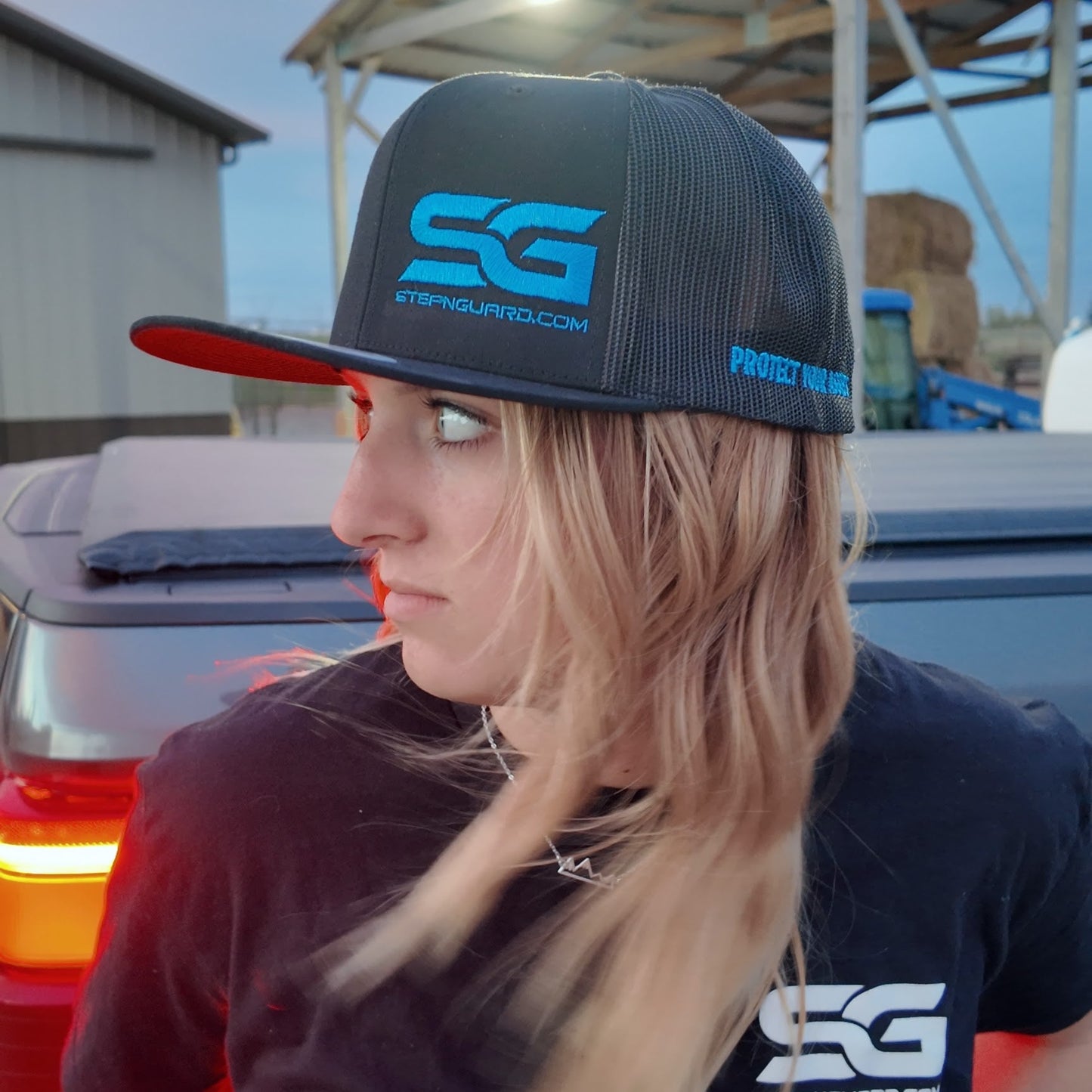 Black Step N Guard Flat Brim Hat